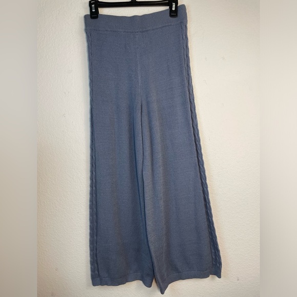 Cupio Women's Pull On Sweater Pants  China Blue Cable Detail New NWT S Small - Picture 4 of 14